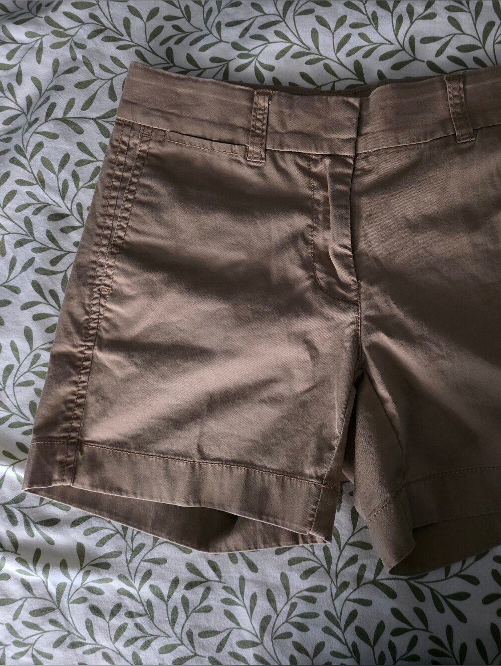 J. Crew Women's Tan Flat-Front Chino Shorts